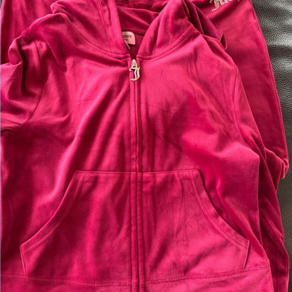 Juicy Couture Velour Tracksuit Set in Deep Burgundy - Picture 2 of 4
